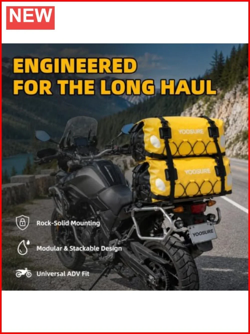 Waterproof 60L Motorcycle Dry Bag with Backpack Straps